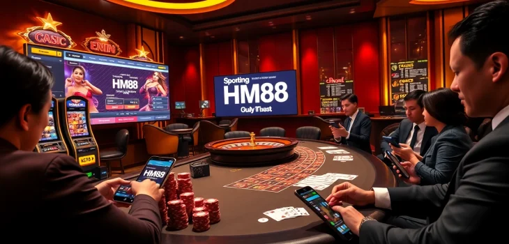 HM88 professional online casino table winning moment with vibrant poker chips and live betting interface