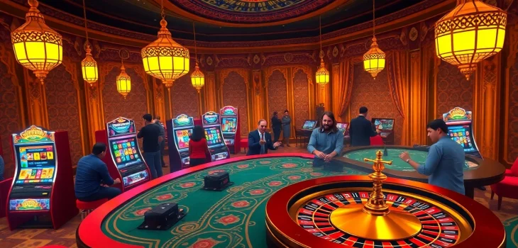 Experience the excitement of เกม สล็อต u31 เข้า สู่ ระบบ in a vibrant, luxurious casino setting.