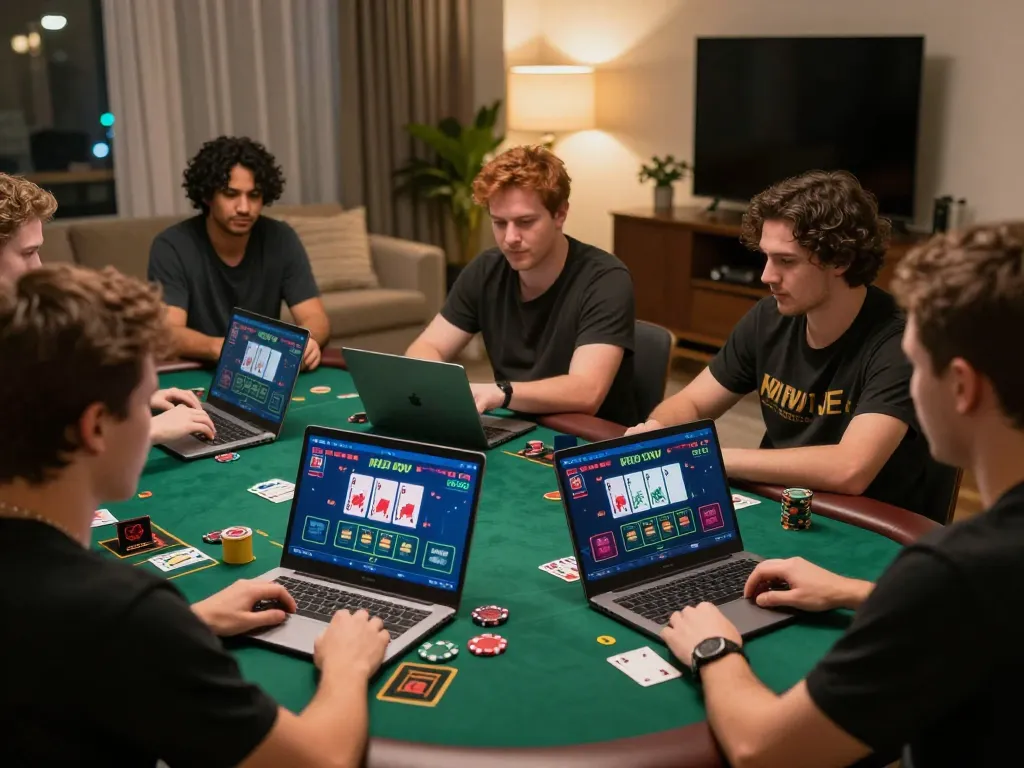 Engaged players enjoying live blackjack at home via https://bong88viva.in.net/, showcasing dynamic interactions and strategy.