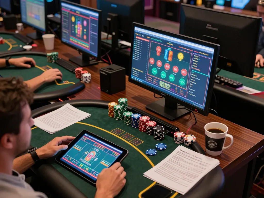 Player engaging with various hitclub online casino games while analyzing betting strategies.