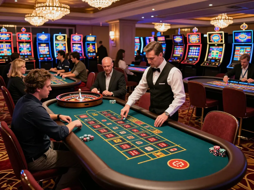 TT88 nhà cái features players placing bets at a roulette table in a vibrant casino atmosphere.