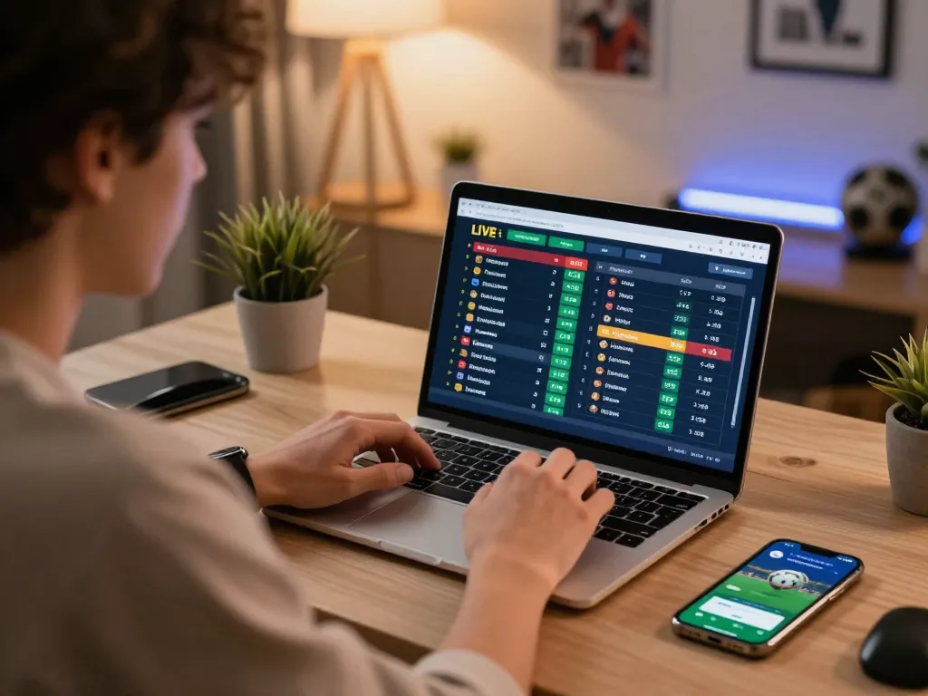 Place strategic bets on ga6789 with a laptop and smartphone during a live sports event.