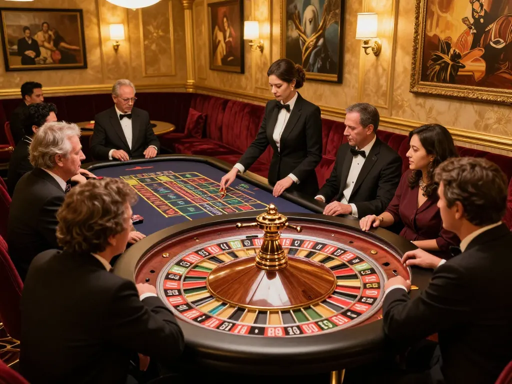 Players around the DN88 roulette table experience thrilling moments in a luxurious casino setting.
