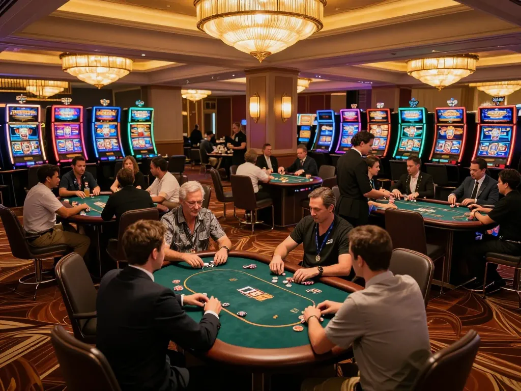 Player placing bets at an exciting TR88 poker table in a vibrant casino atmosphere.