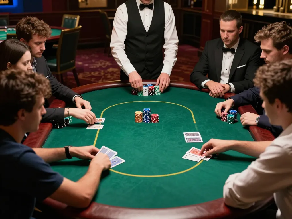 kk win players engaged in a high-stakes poker game with colorful chips and cards