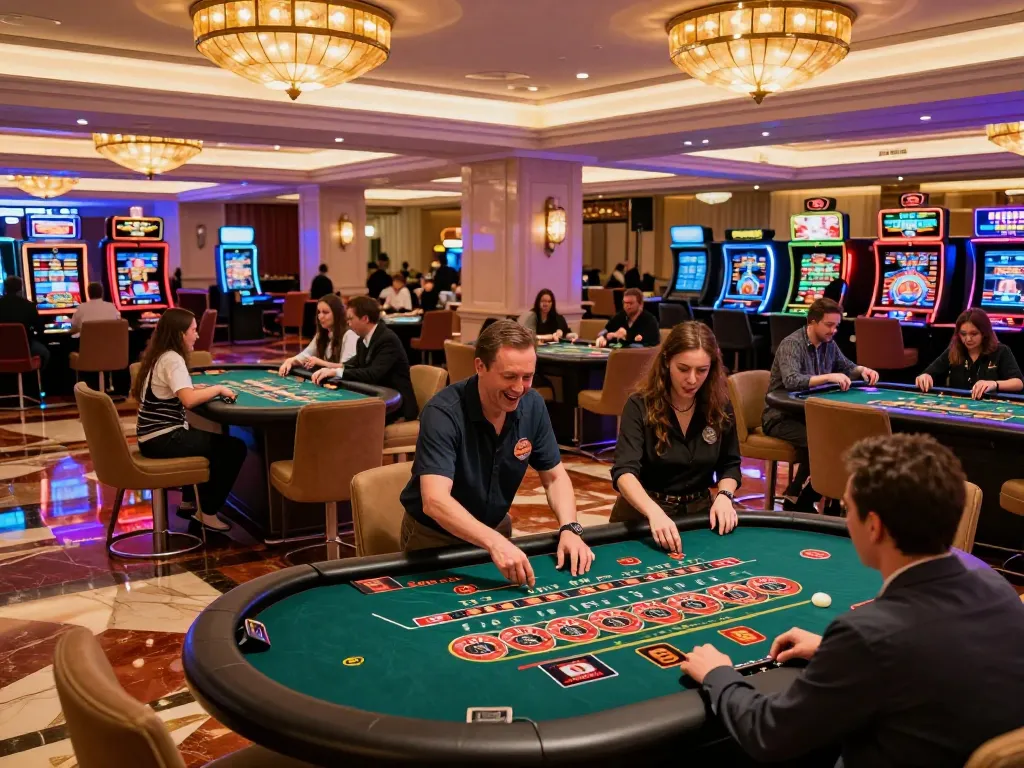 Experience thrilling gameplay at uu88 casino with players engaged at dynamic game tables.