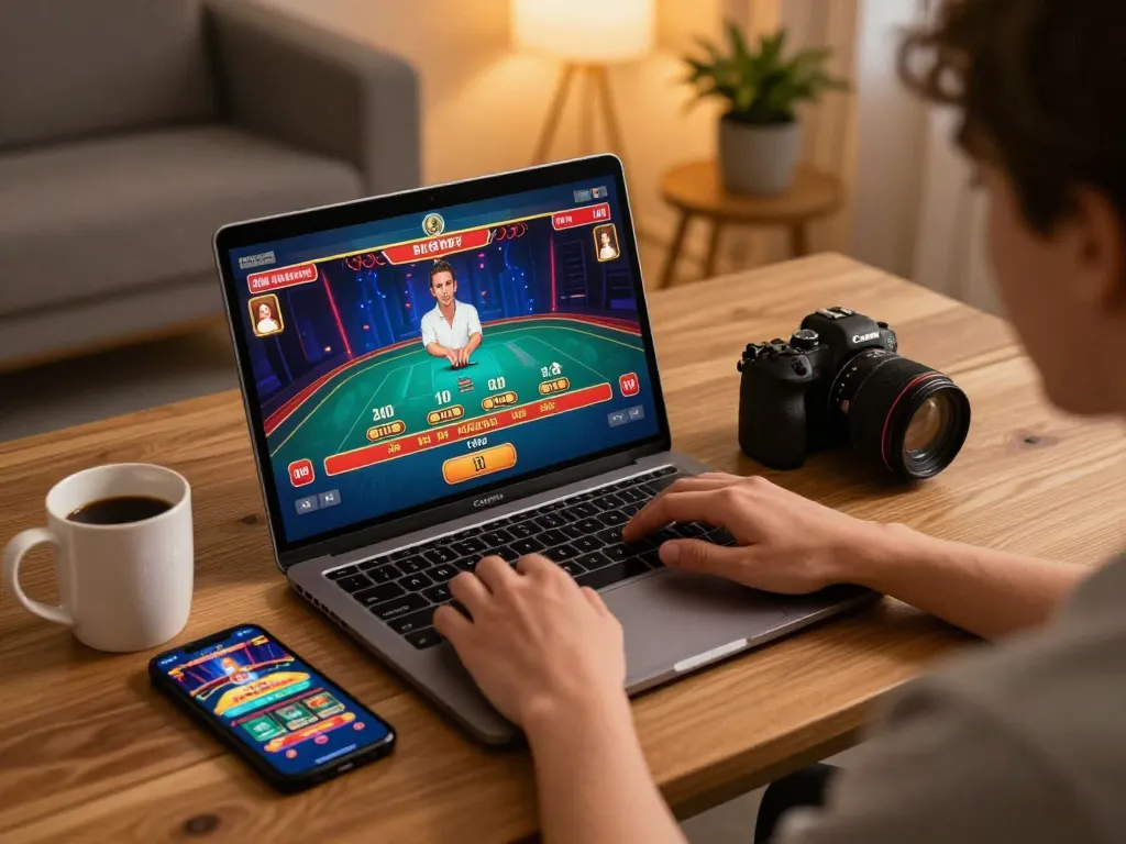 Experience online gaming at trang chủ jun88 with an engaging live dealer setup in a cozy home environment.