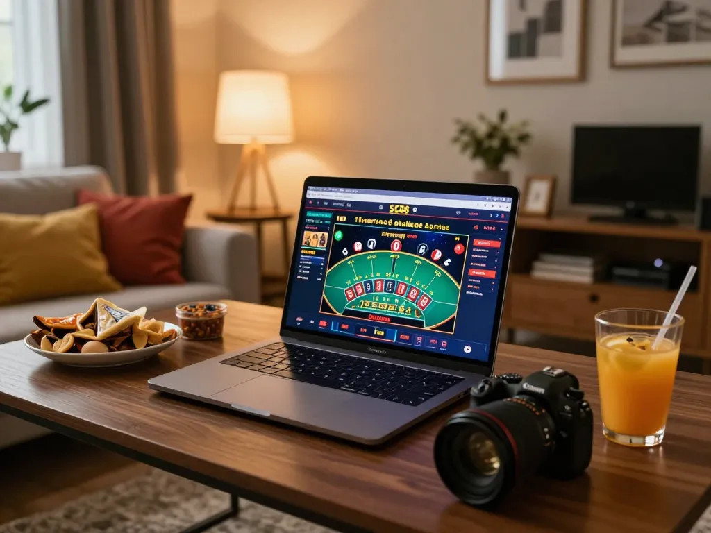 SC88 user engaging in online baccarat game at home with cozy atmosphere