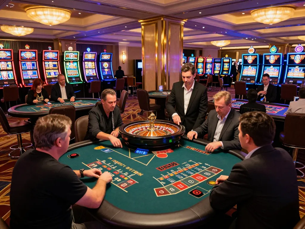 F168 players engaging at a roulette table in a vibrant casino environment filled with excitement