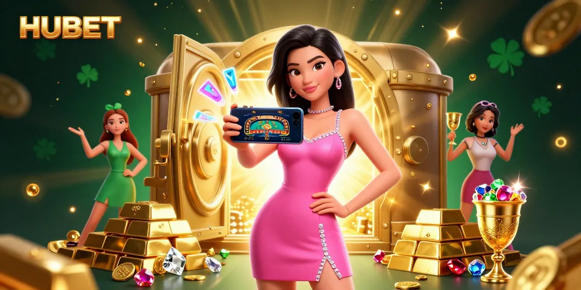Engage with HUBET's thrilling live dealer experience while surrounded by dazzling casino treasures.