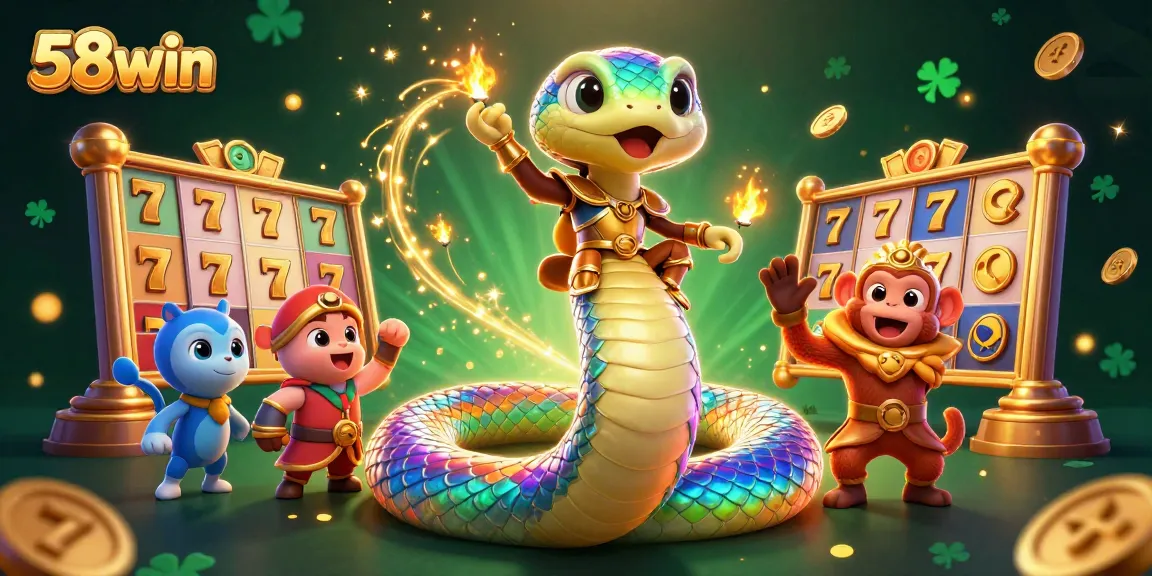 Experience thrilling gameplay with 58win's colorful jackpot slots illuminated by radiant characters.