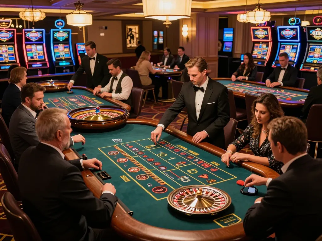 Engaging scene of players at NK88 casino enjoying roulette gameplay and vibrant table action