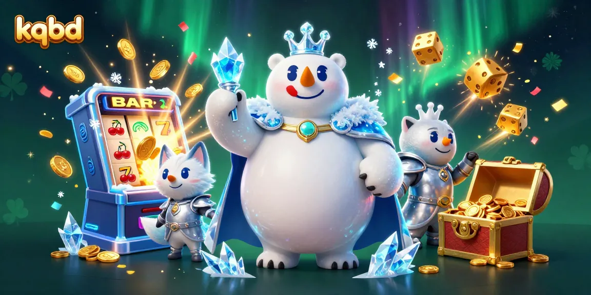 Engage in exciting kqbd sports betting results with a polar bear and snow fox amidst casino elements.