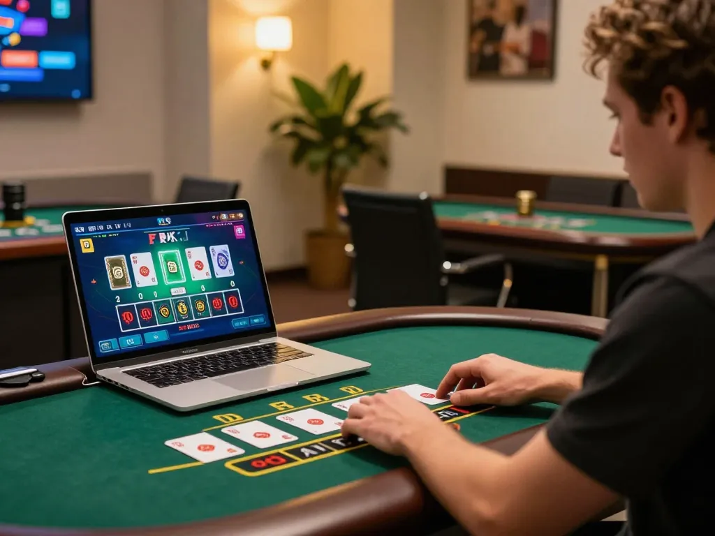 Player enjoying live dealer blackjack on 789Win with vibrant screen display during online gaming session