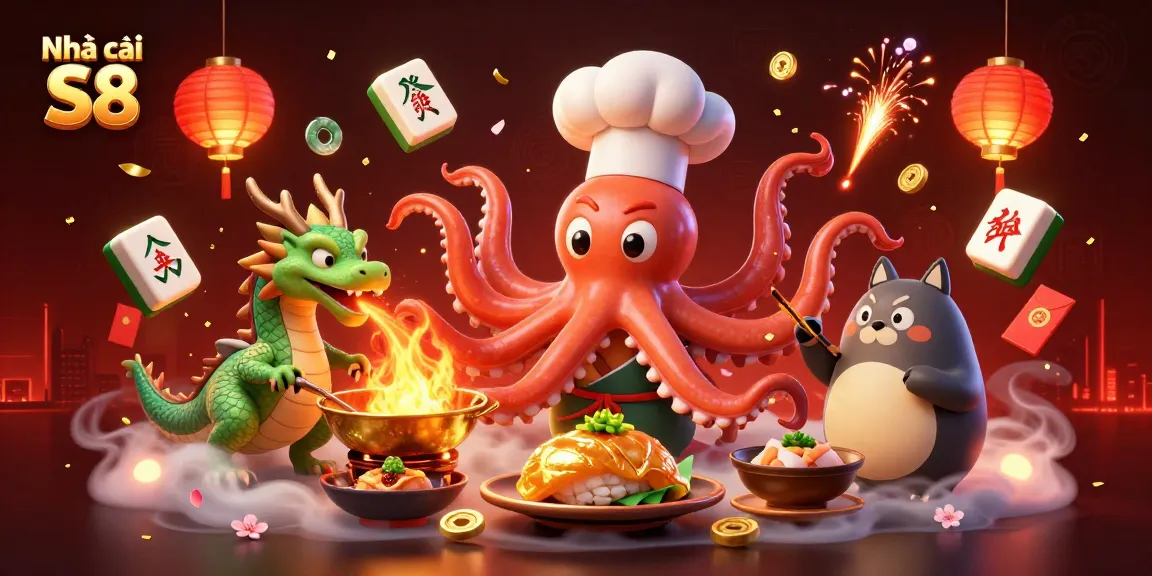 Join the gaming action at Nhà cái S8 with vibrant illustrations showcasing a rich casino atmosphere.