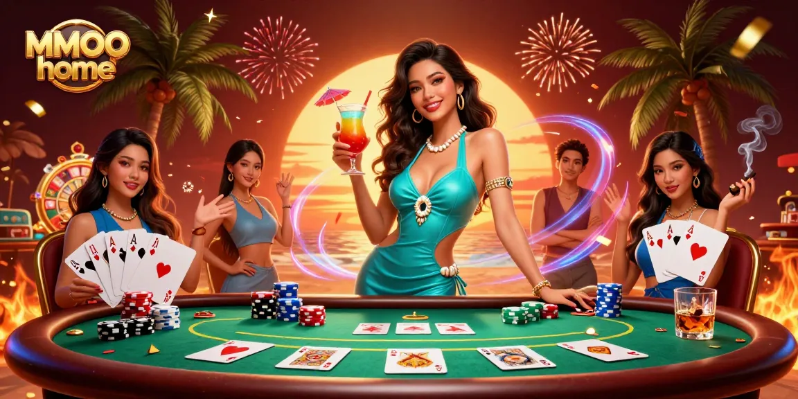 Experience the thrill of gambling at MMOO home with a vibrant casino atmosphere and stunning visuals.