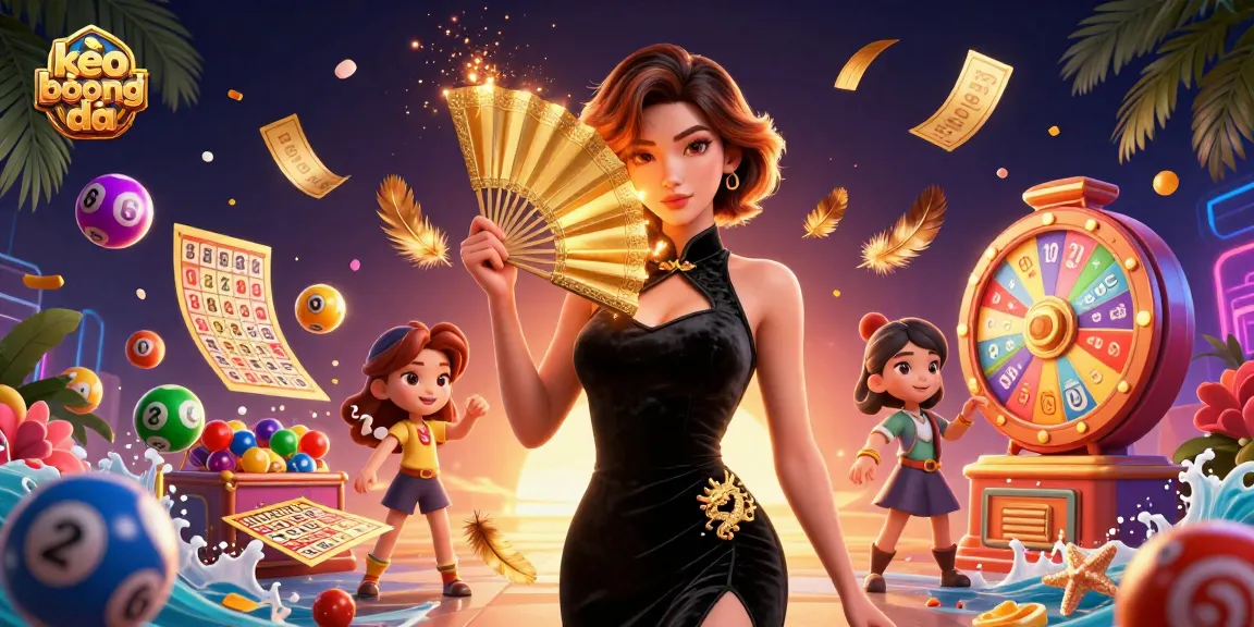 Betting on kèo bóng đá with vibrant lottery elements and dynamic gaming atmosphere.