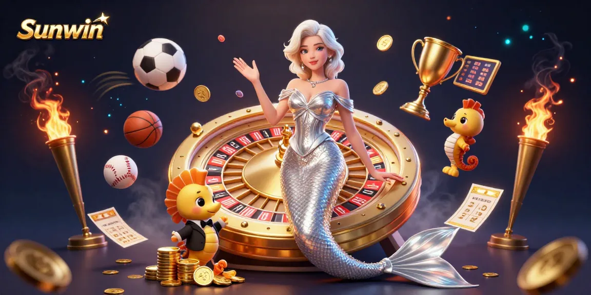Experience thrilling wins at Sunwin, showcasing exciting casino gameplay with dynamic elements and vibrant energy.